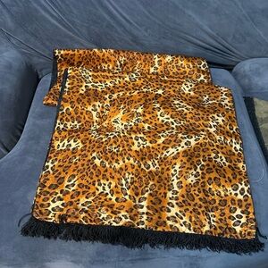 Vintage Table Runner Cheetah Leopard Design with end tassel